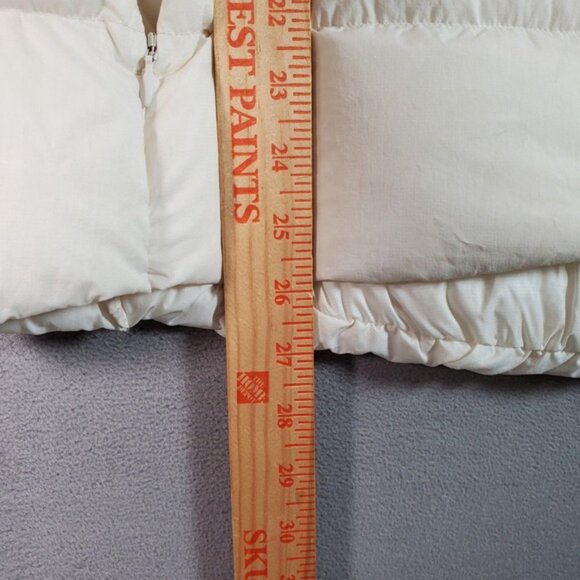 Uniqlo Ultra Light Down Puffer Jacket Womens M Cream Hooded Zip Up Gorp *READ* - Picture 9 of 13